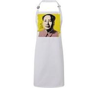 Fabulous Tablier Cuisine Premium Blanc Andy Warhol Portrait Mao Pop Blanc G