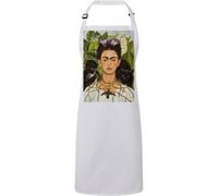 Fabulous Tablier Cuisine Premium Blanc Autoportrait de Frida Kahlo Chat et Singe Blanc G