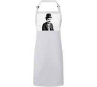 Fabulous Tablier Cuisine Premium Blanc Charlie Chaplin Acteur 4 Souriant Blanc G