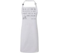 Fabulous Tablier Cuisine Premium Blanc Citations Einstein la Vie c'Est Comme une Bicyclette Blanc G