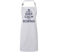 Fabulous Tablier Cuisine Premium Blanc Don't Keep Calm it's Boring Blanc G