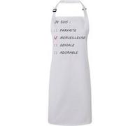 Fabulous Tablier Cuisine Premium Blanc Je suis Merveilleuse Cases à Cocher Femme Blanc G