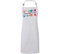 Fabulous Tablier Cuisine Premium Blanc L'Amour c'est l'Amour Blanc G