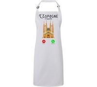 Fabulous Tablier Cuisine Premium Blanc L'Espagne M'Appelle Sagrada Familia Blanc G