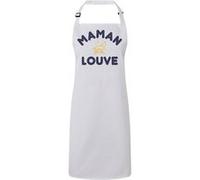 Fabulous Tablier Cuisine Premium Blanc Maman Famille Louve Blanc G