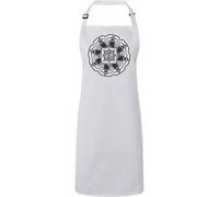 Fabulous Tablier Cuisine Premium Blanc Mandala Noir et Blanc Blanc G