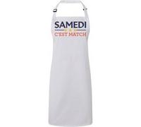 Fabulous Tablier Cuisine Premium Blanc Samedi c'est match Blanc G