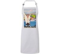 Fabulous Tablier Cuisine Premium Blanc Thonon Lac Montagne Affiche Vintage Blanc G