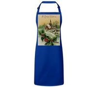 Fabulous Tablier Cuisine Premium Bleu Merry Christmas Peinture Vintage Bleu G