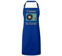 Fabulous Tablier Cuisine Premium Bleu Platine Vinyle - L'argent ne Fait Pas le Bonheur Bleu G