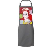 Fabulous Tablier Cuisine Premium Gris Andy Warhol Portrait Reine Elizabeth Gris G