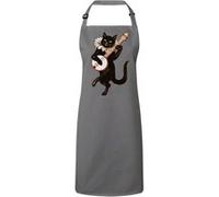 Fabulous Tablier Cuisine Premium Gris Chat Fou du Roi Illustration Gris G