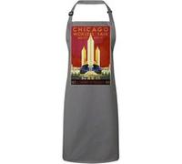 Fabulous Tablier Cuisine Premium Gris Chicago World's Fair Art Deco 1933 Gris G