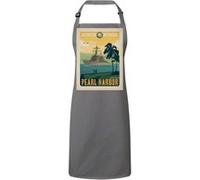 Fabulous Tablier Cuisine Premium Gris Pearl Harbor Hawaii Affiche Vintage Gris G