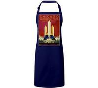 Fabulous Tablier Cuisine Premium Navy Chicago World's Fair Art Deco 1933 Navy G