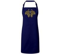 Fabulous Tablier Cuisine Premium Navy Dessin de Papillon Arabesque Oranges Navy G