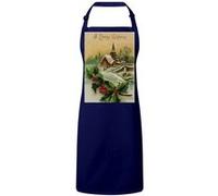 Fabulous Tablier Cuisine Premium Navy Merry Christmas Peinture Vintage Navy G