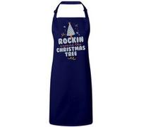 Fabulous Tablier Cuisine Premium Navy Rockin Around the Christmas Tree Navy G