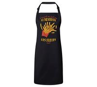 Fabulous Tablier Cuisine Premium Noir Frites - L'argent ne Fait Pas le Bonheur Street Food
