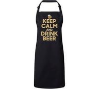Fabulous Tablier Cuisine Premium Noir Keep Calm and Drink Beer Noir G
