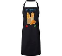 Fabulous Tablier Cuisine Premium Noir La France M'Appelle Baguette Croissant Noir G