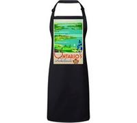 Fabulous Tablier Cuisine Premium Noir Ontario Canada America Lac Affiche Vintage Noir G