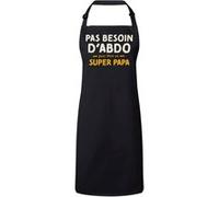 Fabulous Tablier Cuisine Premium Noir Pas besoin d'Abdo - Super Papa Noir G