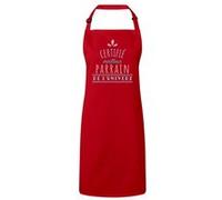 Fabulous Tablier Cuisine Premium Rouge Certifié meilleur Parrain de l'univers Rouge G