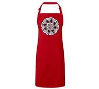 Fabulous Tablier Cuisine Premium Rouge Mandala Noir et Blanc Rouge G