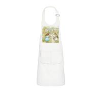 Fabulous Tablier Enfant 2 Poches Cuisine Blanc Tom Kitten et Ses Amis Chaton Illustration Enfant Beatrice Potter - Haut de gamme