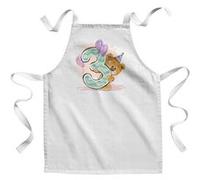 Fabulous Tablier Enfant Cuisine 3 ans Anniversaire Illustration Ourson - Qualité Premium 100% Coton Blanc G