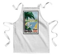 Fabulous Tablier Enfant Cuisine Bandol Cote d'Azur AfficheVintage - Qualité Premium 100% Coton Blanc G