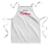 Fabulous Tablier Enfant Cuisine Call Me Madame Rose Femme Fille - Qualité Premium 100% Coton Blanc G