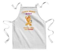 Fabulous Tablier Enfant Cuisine Chez Mon Papi Tous Les Calins Sont Permis Grand - Qualité Premium 100% Coton Blanc G