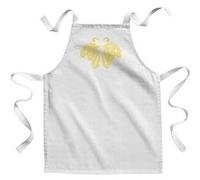Fabulous Tablier Enfant Cuisine Dessin de Papillon Arabesque Oranges - Qualité Premium 100% Coton Blanc G
