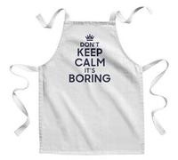 Fabulous Tablier Enfant Cuisine Don't Keep Calm it's Boring - Qualité Premium 100% Coton Blanc G