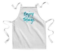 Fabulous Tablier Enfant Cuisine Enjoy the Little Things - Qualité Premium 100% Coton Blanc G