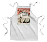 Fabulous Tablier Enfant Cuisine Exposition Universelle 1889 Paris Tour Eiffel - Qualité Premium 100% Coton Blanc G