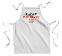 Fabulous Tablier Enfant Cuisine Future Maîtresse - Qualité Premium 100% Coton Blanc G