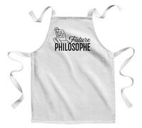 Fabulous Tablier Enfant Cuisine Future Philosophe - Qualité Premium 100% Coton Blanc G