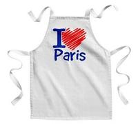 Fabulous Tablier Enfant Cuisine I Love Paris - Qualité Premium 100% Coton Blanc G
