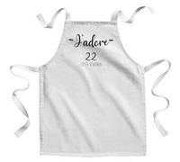 Fabulous Tablier Enfant Cuisine J'Adore 22 Cotes d'Armor Departement - Qualité Premium 100% Coton Blanc G
