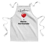 Fabulous Tablier Enfant Cuisine J'adore La Basse Normandie Region Caen - Qualité Premium 100% Coton Blanc G