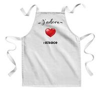Fabulous Tablier Enfant Cuisine J'adore L'Alsace Region Strasbourg - Qualité Premium 100% Coton Blanc G