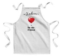 Fabulous Tablier Enfant Cuisine J'adore L'Ile De France Region Paris - Qualité Premium 100% Coton Blanc G
