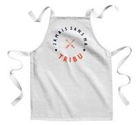 Fabulous Tablier Enfant Cuisine Jamais sans ma Tribu Famille - Qualité Premium 100% Coton Blanc G