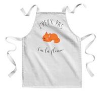Fabulous Tablier Enfant Cuisine J'Peux Pas J'Ai La Flemme Renard Roux - Qualité Premium 100% Coton Blanc G