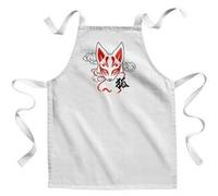 Fabulous Tablier Enfant Cuisine Kitsune renard japonais - Qualité Premium 100% Coton Blanc G