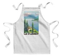 Fabulous Tablier Enfant Cuisine Lac D'Annecy France Affiche Vintage - Qualité Premium 100% Coton Blanc G