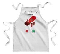 Fabulous Tablier Enfant Cuisine Le Maroc M'Appelle Drapeau et Culture - Qualité Premium 100% Coton Blanc G